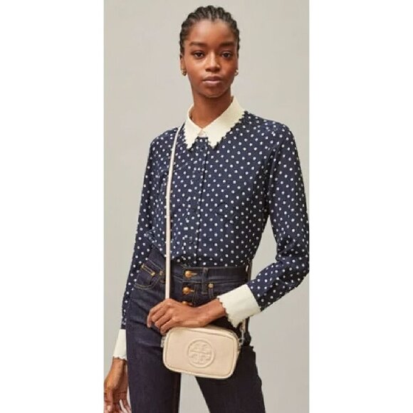 Tory Burch Perry Bombé Mini Bag White Cream OS - Picture 12 of 14